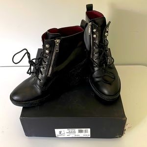 Marc Jacobs stacked leather combat boots